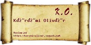 Körömi Olivér névjegykártya