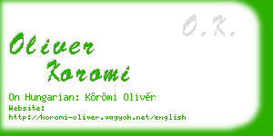 oliver koromi business card